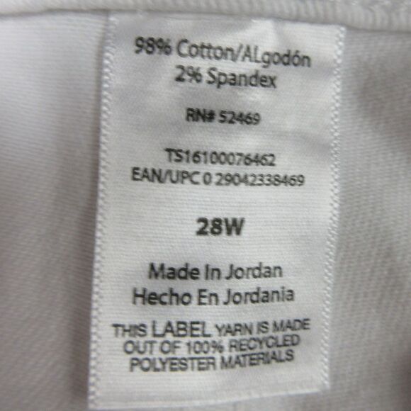 TERRA & SKY High Rise Straight Leg Jeans Plus Sz 28W Vivid White Core Denim NWT - Picture 7 of 13